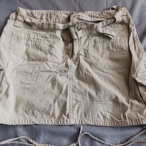 Beige Mini Skirt with Belt